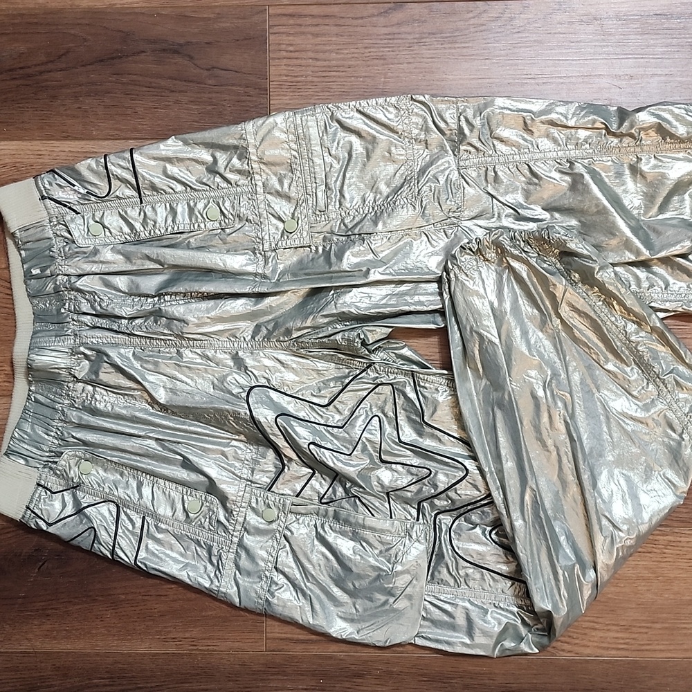Free People Metallic Cargo Pants